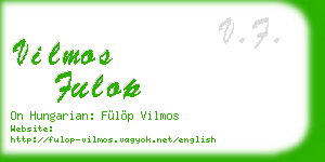 vilmos fulop business card