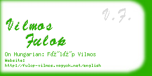 vilmos fulop business card